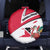 Trinidad and Tobago National Map Spare Tire Cover with Scarlet Ibis and Coat of Arms on Red White Star Theme - Wonder Print Shop