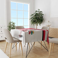 Trinidad and Tobago National Map Tablecloth with Scarlet Ibis and Coat of Arms on Red White Star Theme - Wonder Print Shop