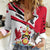 Trinidad and Tobago National Map Women Casual Shirt with Scarlet Ibis and Coat of Arms on Red White Star Theme - Wonder Print Shop