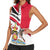 Trinidad and Tobago National Map Women Sleeveless Polo Shirt with Scarlet Ibis and Coat of Arms on Red White Star Theme - Wonder Print Shop
