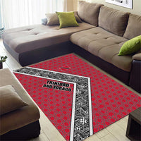 Trinidad and Tobago Flamingos Sunset Area Rug with Tribal Masks and Red Star Pattern - Wonder Print Shop