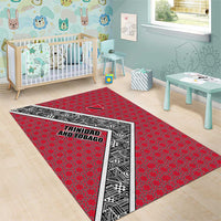 Trinidad and Tobago Flamingos Sunset Area Rug with Tribal Masks and Red Star Pattern - Wonder Print Shop