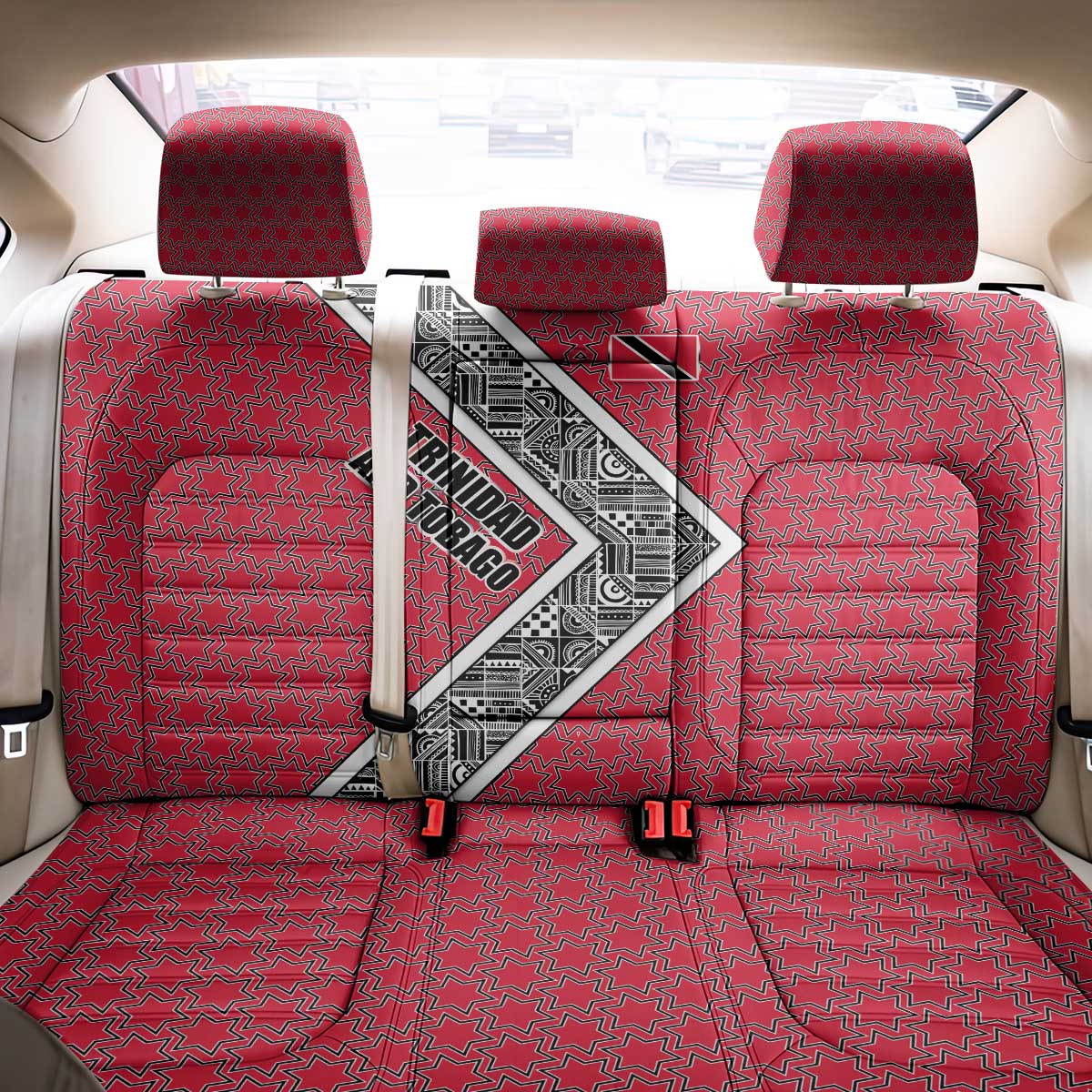 Trinidad and Tobago Flamingos Sunset Back Car Seat Cover with Tribal Masks and Red Star Pattern - Wonder Print Shop
