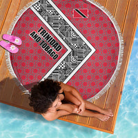 Trinidad and Tobago Flamingos Sunset Beach Blanket with Tribal Masks and Red Star Pattern - Wonder Print Shop