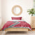 Trinidad and Tobago Flamingos Sunset Bedding Set with Tribal Masks and Red Star Pattern - Wonder Print Shop