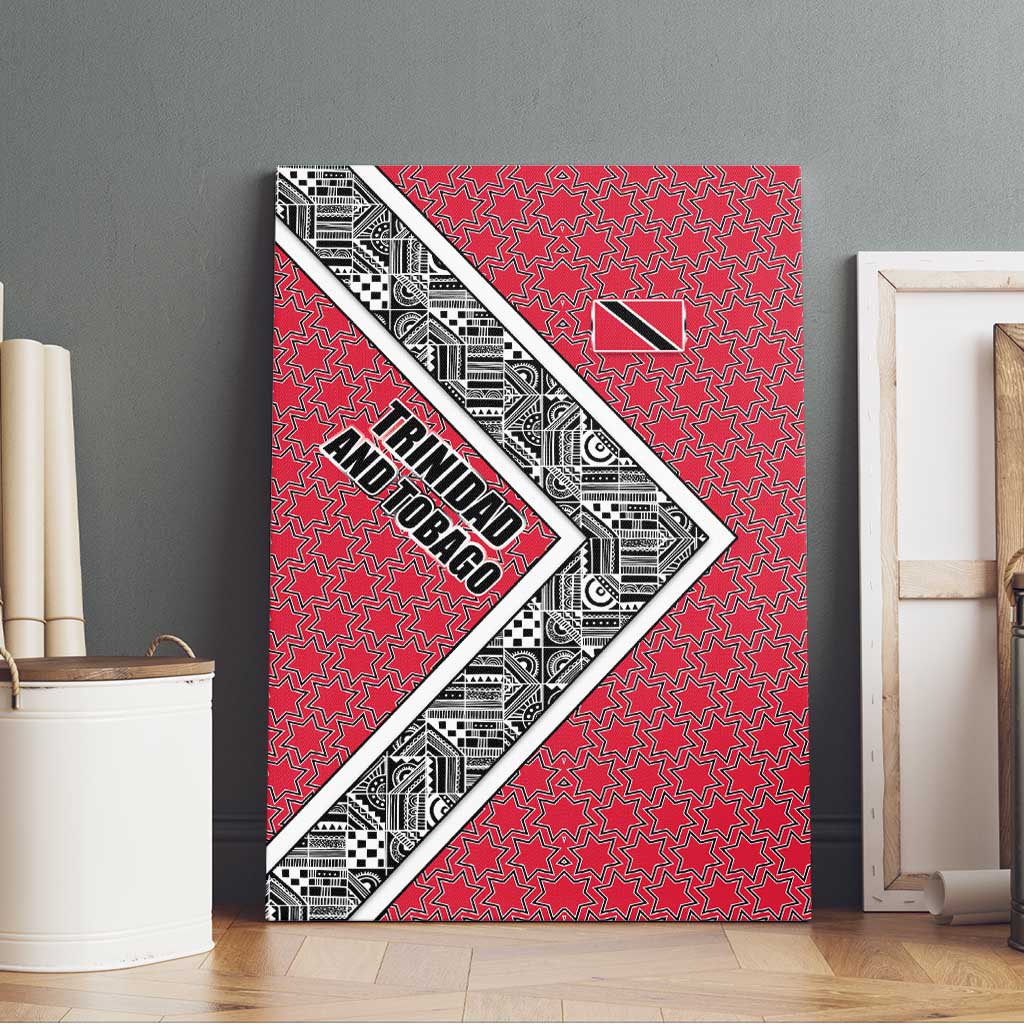 Trinidad and Tobago Flamingos Sunset Canvas Wall Art with Tribal Masks and Red Star Pattern - Wonder Print Shop