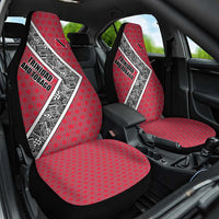 Trinidad and Tobago Flamingos Sunset Car Seat Cover with Tribal Masks and Red Star Pattern - Wonder Print Shop