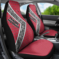 Trinidad and Tobago Flamingos Sunset Car Seat Cover with Tribal Masks and Red Star Pattern - Wonder Print Shop