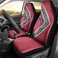 Trinidad and Tobago Flamingos Sunset Car Seat Cover with Tribal Masks and Red Star Pattern - Wonder Print Shop