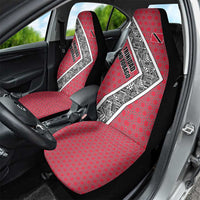 Trinidad and Tobago Flamingos Sunset Car Seat Cover with Tribal Masks and Red Star Pattern - Wonder Print Shop