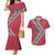 Trinidad and Tobago Flamingos Sunset Couples Matching Mermaid Dress and Hawaiian Shirt with Tribal Masks and Red Star Pattern - Wonder Print Shop