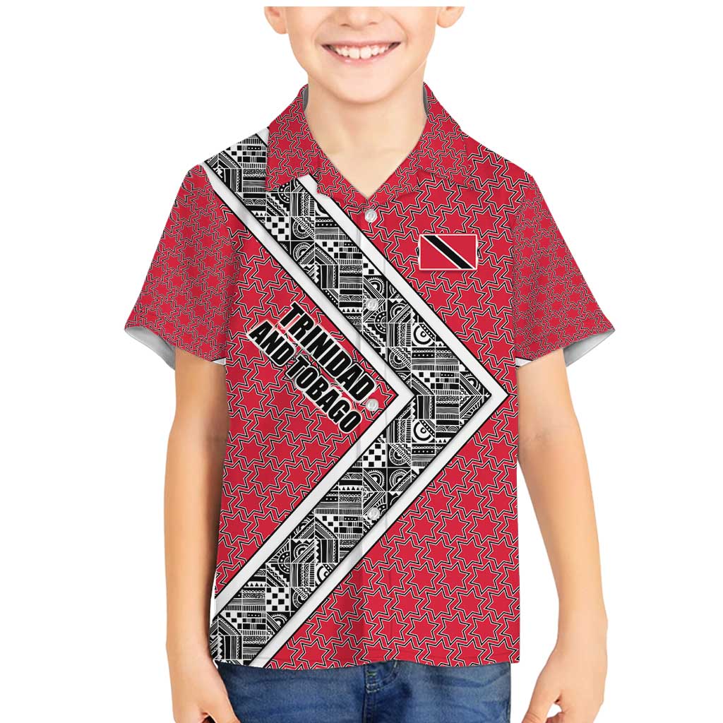 Trinidad and Tobago Flamingos Sunset Family Matching Mermaid Dress and Hawaiian Shirt with Tribal Masks and Red Star Pattern - Wonder Print Shop