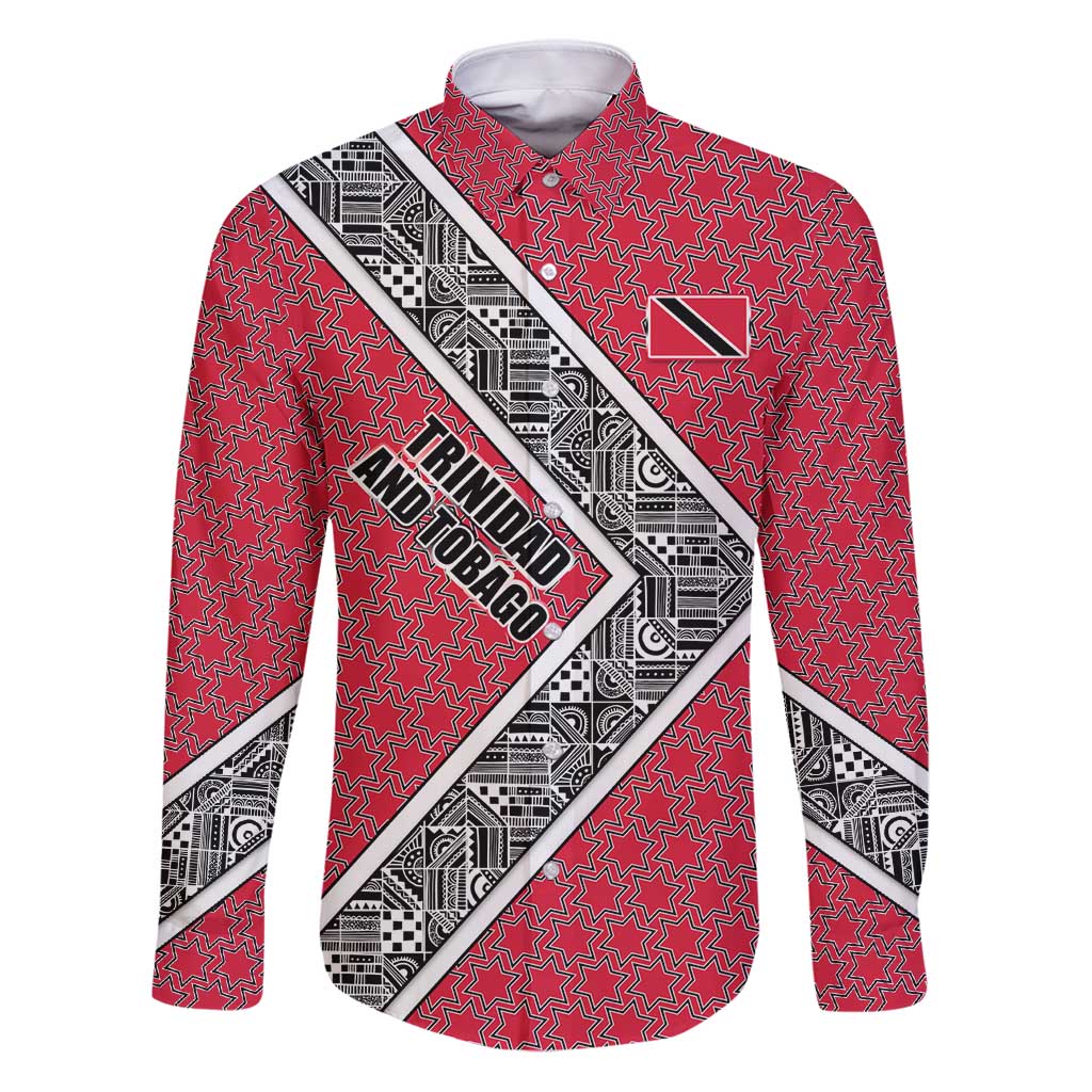 Trinidad and Tobago Flamingos Sunset Family Matching Puletasi and Hawaiian Shirt with Tribal Masks and Red Star Pattern - Wonder Print Shop