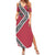 Trinidad and Tobago Flamingos Sunset Family Matching Summer Maxi Dress and Hawaiian Shirt with Tribal Masks and Red Star Pattern - Wonder Print Shop