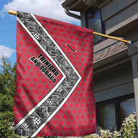 Trinidad and Tobago Flamingos Sunset Garden Flag with Tribal Masks and Red Star Pattern - Wonder Print Shop