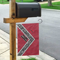 Trinidad and Tobago Flamingos Sunset Garden Flag with Tribal Masks and Red Star Pattern - Wonder Print Shop