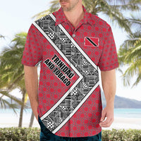 Trinidad and Tobago Flamingos Sunset Hawaiian Shirt with Tribal Masks and Red Star Pattern - Wonder Print Shop