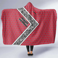 Trinidad and Tobago Flamingos Sunset Hooded Blanket with Tribal Masks and Red Star Pattern - Wonder Print Shop