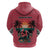 Trinidad and Tobago Flamingos Sunset Hoodie with Tribal Masks and Red Star Pattern - Wonder Print Shop