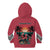 Trinidad and Tobago Flamingos Sunset Kid Hoodie with Tribal Masks and Red Star Pattern - Wonder Print Shop