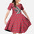 Trinidad and Tobago Flamingos Sunset Kid Short Sleeve Dress with Tribal Masks and Red Star Pattern - Wonder Print Shop