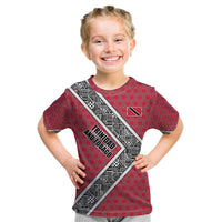 Trinidad and Tobago Flamingos Sunset Kid T Shirt with Tribal Masks and Red Star Pattern - Wonder Print Shop