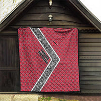 Trinidad and Tobago Flamingos Sunset Quilt with Tribal Masks and Red Star Pattern - Wonder Print Shop