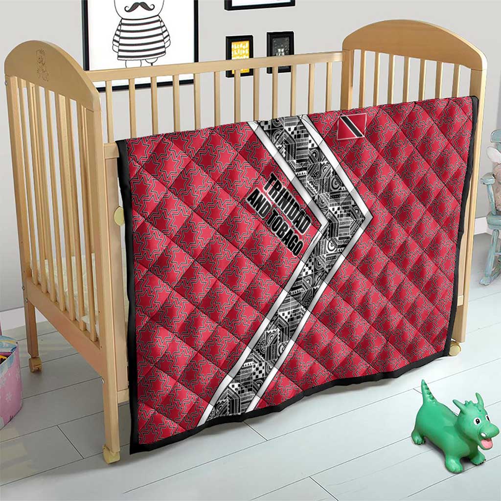 Trinidad and Tobago Flamingos Sunset Quilt with Tribal Masks and Red Star Pattern - Wonder Print Shop