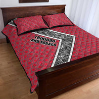 Trinidad and Tobago Flamingos Sunset Quilt Bed Set with Tribal Masks and Red Star Pattern - Wonder Print Shop