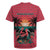 Trinidad and Tobago Flamingos Sunset Rugby Jersey with Tribal Masks and Red Star Pattern - Wonder Print Shop