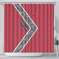 Trinidad and Tobago Flamingos Sunset Shower Curtain with Tribal Masks and Red Star Pattern - Wonder Print Shop