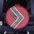 Trinidad and Tobago Flamingos Sunset Spare Tire Cover with Tribal Masks and Red Star Pattern - Wonder Print Shop