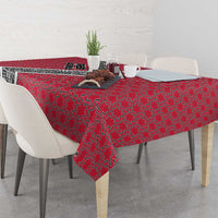 Trinidad and Tobago Flamingos Sunset Tablecloth with Tribal Masks and Red Star Pattern - Wonder Print Shop