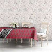 Trinidad and Tobago Flamingos Sunset Tablecloth with Tribal Masks and Red Star Pattern - Wonder Print Shop