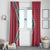 Trinidad and Tobago Flamingos Sunset Window Curtain with Tribal Masks and Red Star Pattern - Wonder Print Shop