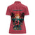 Trinidad and Tobago Flamingos Sunset Women Polo Shirt with Tribal Masks and Red Star Pattern - Wonder Print Shop