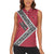 Trinidad and Tobago Flamingos Sunset Women Sleeveless Polo Shirt with Tribal Masks and Red Star Pattern - Wonder Print Shop