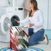 Personalized Mexico Football Ganadores Laundry Basket Aztec Jaguar Cultural Heritage Soccer Art