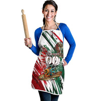 Personalized Mexico Football Ganadores Apron Aztec Jaguar Cultural Heritage Soccer Art