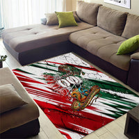Personalized Mexico Football Ganadores Area Rug Aztec Jaguar Cultural Heritage Soccer Art