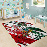 Personalized Mexico Football Ganadores Area Rug Aztec Jaguar Cultural Heritage Soccer Art