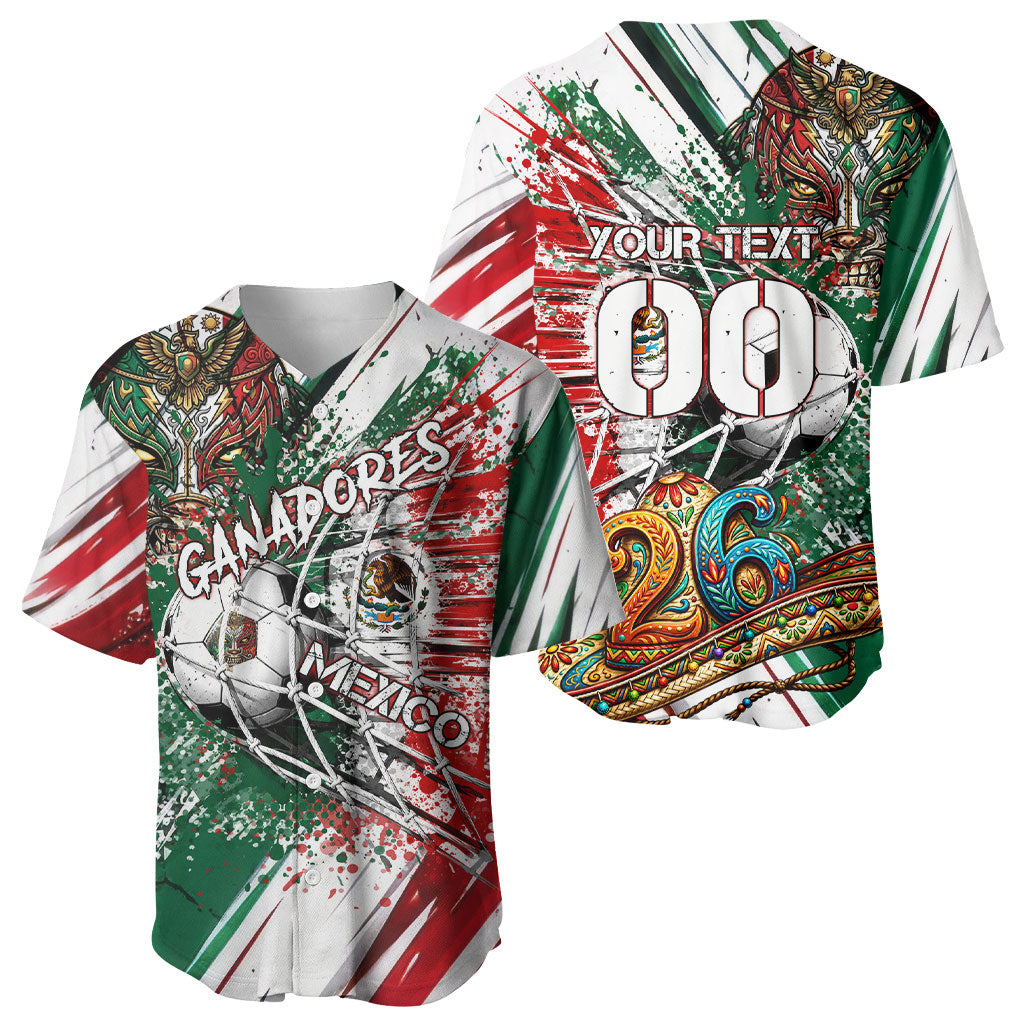 Personalized Mexico Football Ganadores Baseball Jersey Aztec Jaguar Cultural Heritage Soccer Art