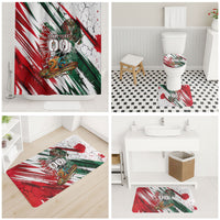 Personalized Mexico Football Ganadores Bathroom Set Aztec Jaguar Cultural Heritage Soccer Art