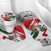 Personalized Mexico Football Ganadores Bathroom Set Aztec Jaguar Cultural Heritage Soccer Art