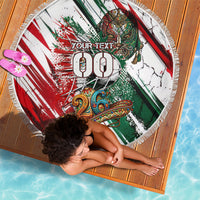 Personalized Mexico Football Ganadores Beach Blanket Aztec Jaguar Cultural Heritage Soccer Art
