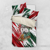 Personalized Mexico Football Ganadores Bedding Set Aztec Jaguar Cultural Heritage Soccer Art