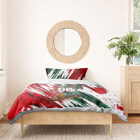 Personalized Mexico Football Ganadores Bedding Set Aztec Jaguar Cultural Heritage Soccer Art
