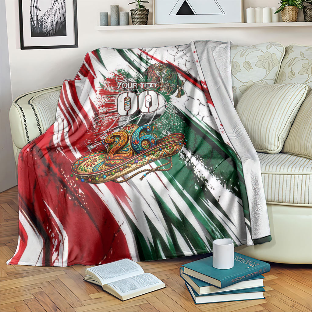 Personalized Mexico Football Ganadores Blanket Aztec Jaguar Cultural Heritage Soccer Art