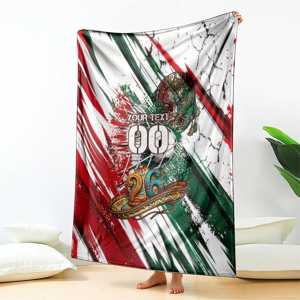 Personalized Mexico Football Ganadores Blanket Aztec Jaguar Cultural Heritage Soccer Art