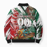 Personalized Mexico Football Ganadores Bomber Puffer Jacket Aztec Jaguar Cultural Heritage Soccer Art